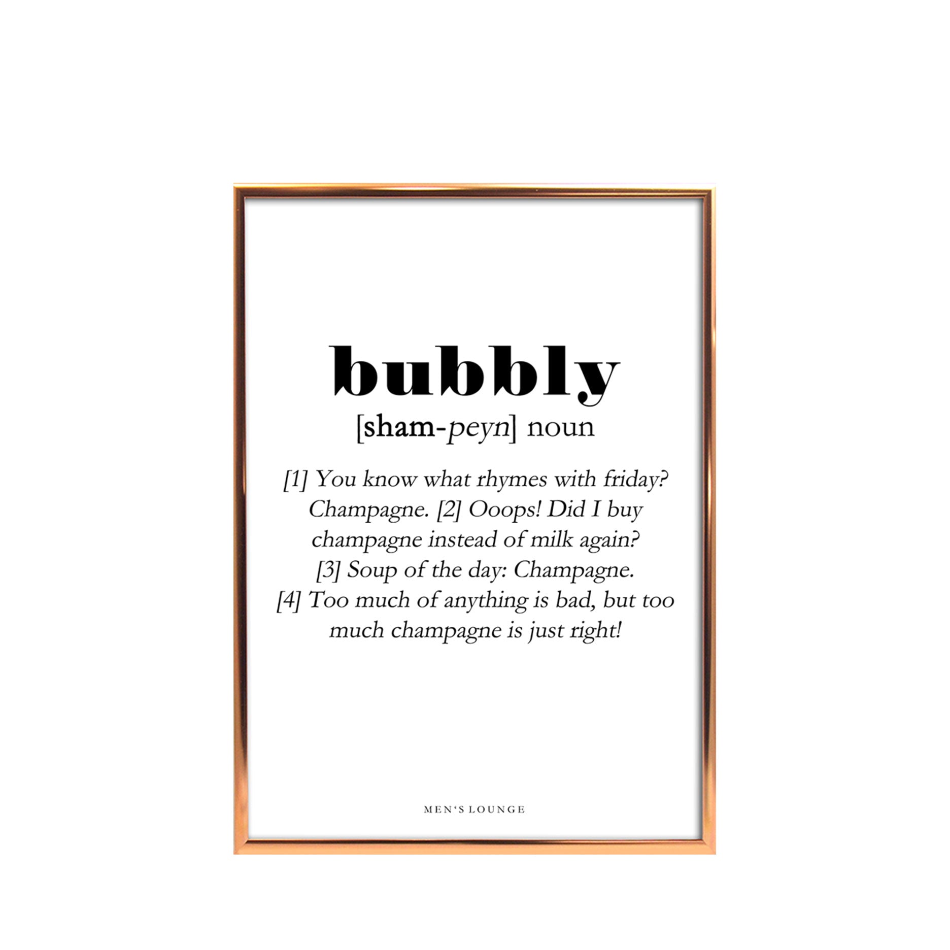 Plakat - Bubbly Definition A4